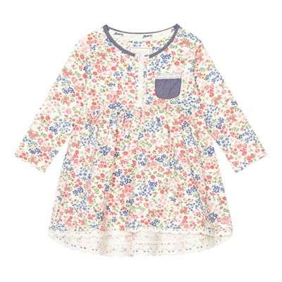 Baby girls' multi-coloured floral print jersey dress